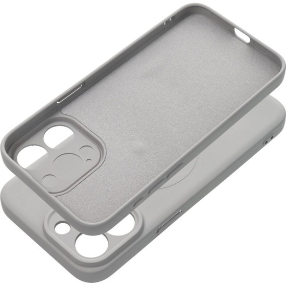 Silicone Mag Cover Case Compatible With Magsafe For Iphone 16 Pro Titanium Grey OEM