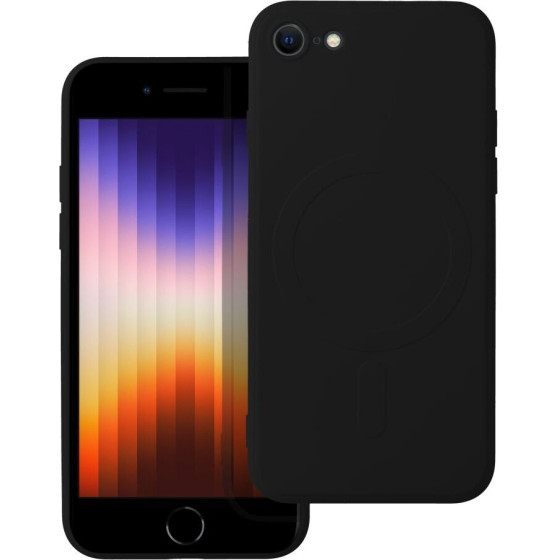 Silicone Mag Cover Case Compatible With Magsafe For Iphone 7 / 8 / Se 2020 / Se 2022 Black OEM