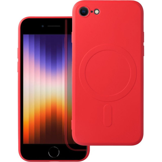 Silicone Mag Cover Case Compatible With Magsafe For Iphone 7 / 8 / Se 2020 / Se 2022 Red OEM