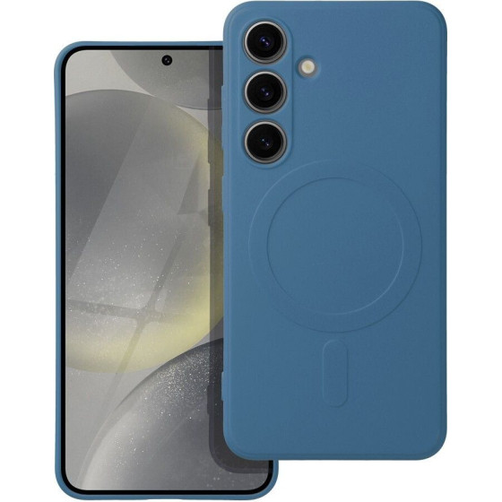 Silicone Mag Cover Case Compatible With Magsafe For Samsung S24 Blue OEM