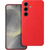 Silicone Mag Cover Case Compatible With Magsafe For Samsung S24 Red OEM