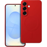 Silicone Mag Cover Case Compatible With Magsafe For Samsung S25 Edge Red OEM