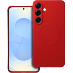 Silicone Mag Cover Case Compatible With Magsafe For Samsung S25 Plus Red OEM