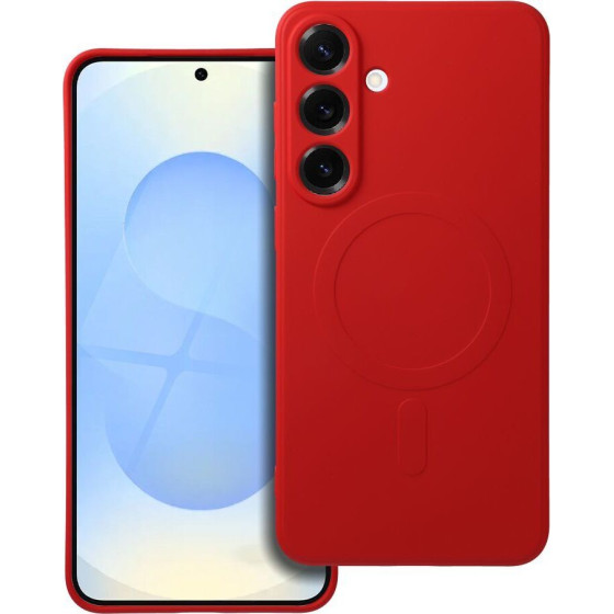 Silicone Mag Cover Case Compatible With Magsafe For Samsung S25 Plus Red OEM