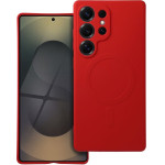 Silicone Mag Cover Case Compatible With Magsafe For Samsung S25 Ultra Red OEM