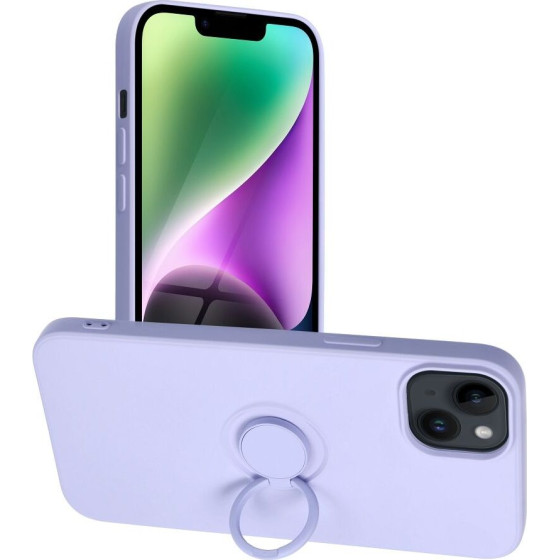 Silicone Ring Case For Iphone 14 Plus Violet OEM