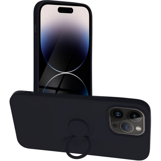 Silicone Ring Case For Iphone 14 Pro Max Black OEM