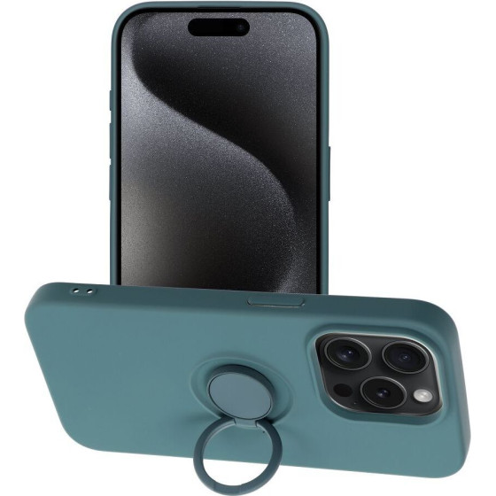 Silicone Ring Case For Iphone 15 Pro Green OEM