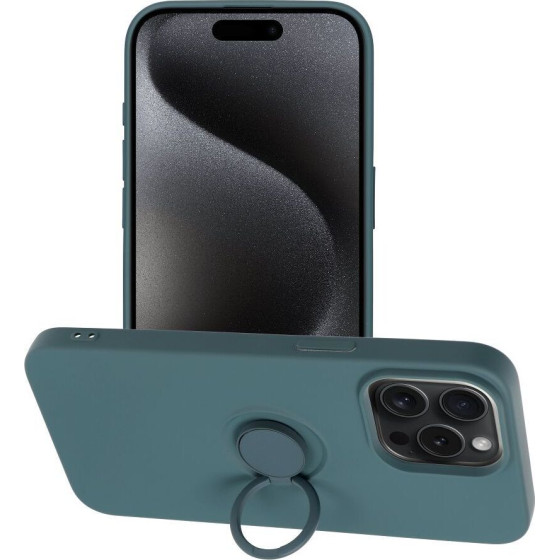 Silicone Ring Case For Iphone 15 Pro Max Green OEM