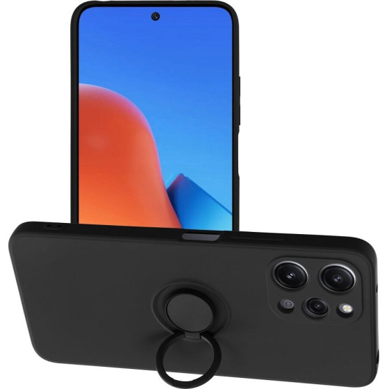 Silicone Ring Case For Xiaomi Redmi 12 4G Black OEM