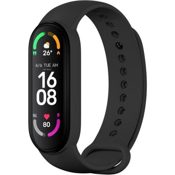 Silicone Strap For Xiaomi Mi Band 5 / 6 / 7 Black (01) OEM