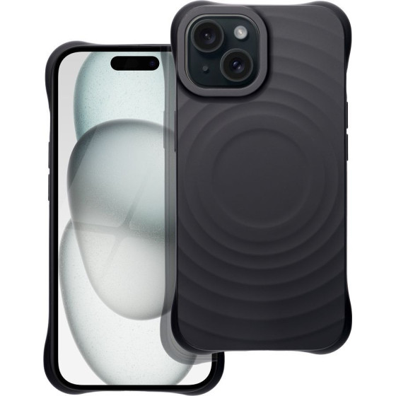 Silicone Zephyr Mag Cover Compatible With Magsafe Do Iphone 15 Black OEM