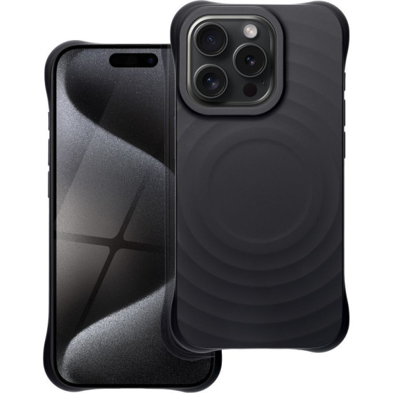 Silicone Zephyr Mag Cover Compatible With Magsafe Do Iphone 15 Pro Black OEM