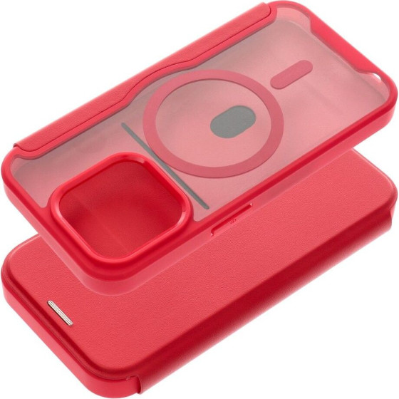 Smart Mag Book Case Compatible With Magsafe For Iphone 15 Pro Red OEM