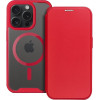 Smart Mag Book Case Compatible With Magsafe For Iphone 16 Pro Max Red OEM