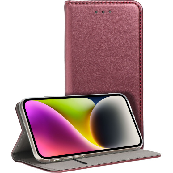 Smart Magneto Book Case For Samsung A26 Burgundy OEM