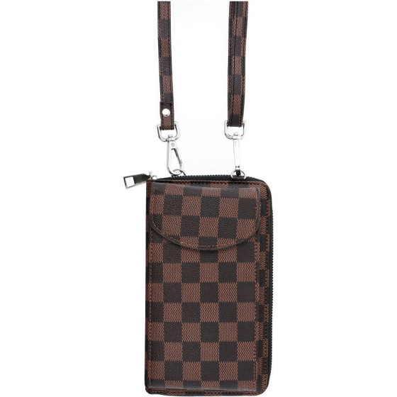 Stylish Bag For Mobile Phone Chocolate Check OEM