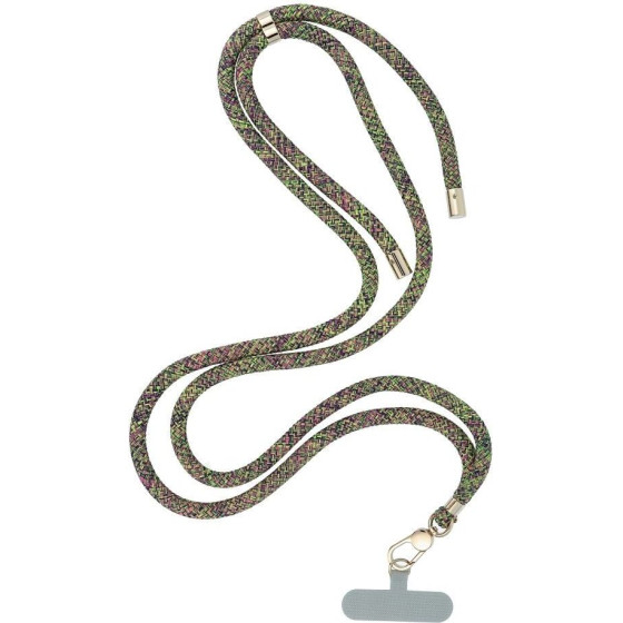 Swing (8mm) Pendant For The Phone With Adjustable Length / Cord Length 165cm (Max 82.5cm In The loop) / On The Shoulder Or Neck - grey-green-Pink OEM