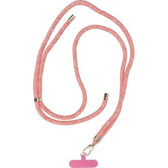 Swing (8mm) Pendant For The Phone With Adjustable Length / Cord Length 165cm (Max 82.5cm In The loop) / On The Shoulder Or Neck - pink-White OEM