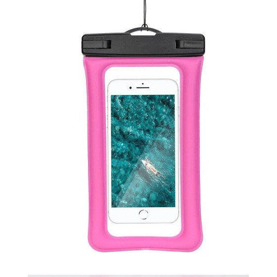 Waterproof Bag For Mobile Phone With Plastic Closing Airbag Rose Pink OEM