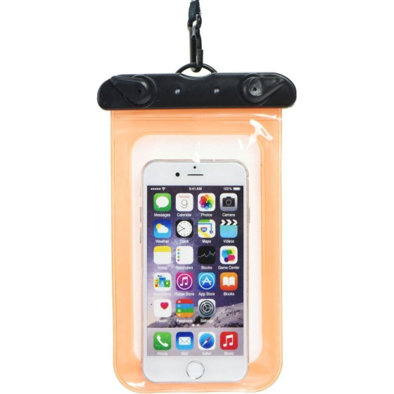 Waterproof Bag For Mobile Phone With Plastic Closing Orange OEM