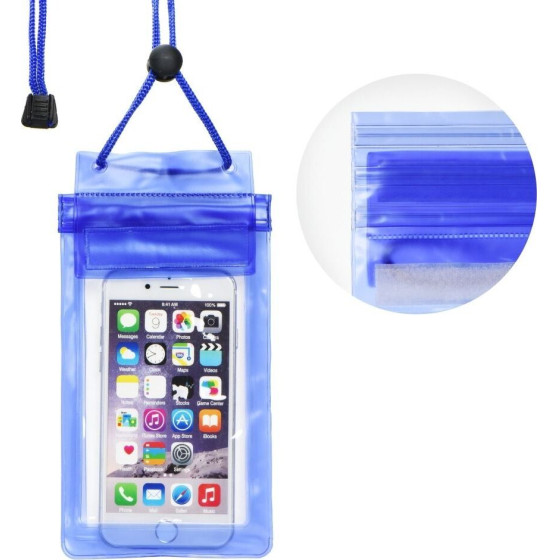 Waterproof Bag For Mobile Phone With Zipper Closing Blue OEM
