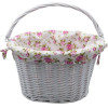 Willow Basket With Printing Fabric FSBKT-037-1 White OEM
