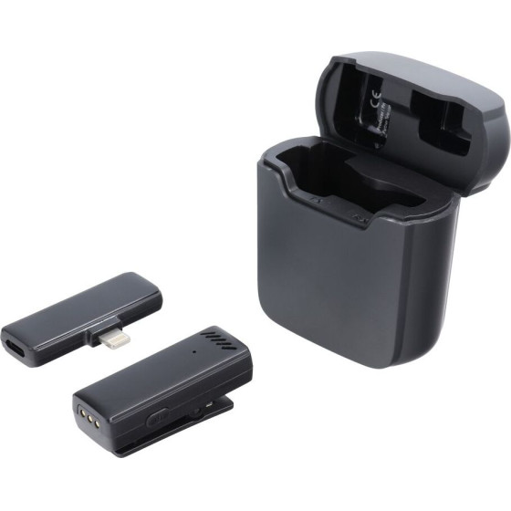 Wireless Lavalier Microphone Lightning With Charging Case S11 Black OEM