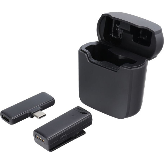 Wireless Lavalier Microphone Type C With Charging Case S11 Black OEM