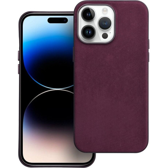 Woven Mag Cover Case Compatible With Magsafe For Iphone 14 Pro Max Burgundy OEM