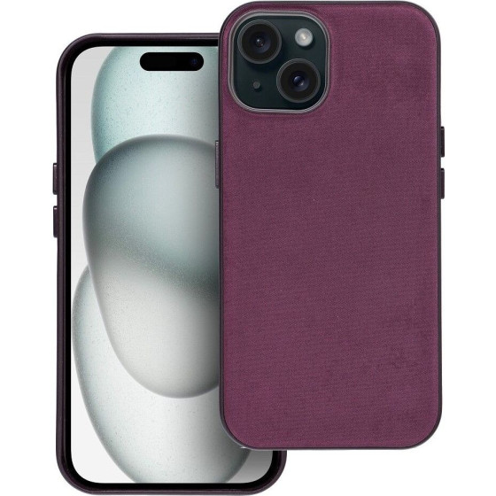 Woven Mag Cover Case Compatible With Magsafe For Iphone 15 Burgundy OEM