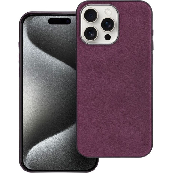 Woven Mag Cover Case Compatible With Magsafe For Iphone 15 Pro Max Burgundy OEM
