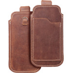 Royal Crazy Horse - Leather Universal pull-Up Pocket / Brown - Size M - Iphone 5 / Nokia S5610 / Lumia 230 OEM
