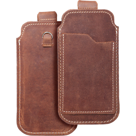 Royal Crazy Horse - Leather Universal pull-Up Pocket / Brown - Size M - Iphone 5 / Nokia S5610 / Lumia 230 OEM