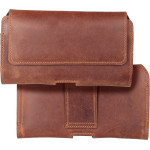Royal Crazy Horse Universal Horizontal Leather Belt Holster Size 3XL For Umidigi Bison 2 Pro / GT2 Pro 5G / X10 Pro / 202 Doogee S98 / S96 Pro / S88 Pro / S58 Pro 6 / S40 Pro Hammer Blade 5G / Iron 3 / Blade 3 Cat S53 Brown OEM