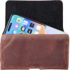 Royal Crazy Horse Universal Horizontal Leather Belt Holster Size 3XL For Umidigi Bison 2 Pro / GT2 Pro 5G / X10 Pro / 202 Doogee S98 / S96 Pro / S88 Pro / S58 Pro 6 / S40 Pro Hammer Blade 5G / Iron 3 / Blade 3 Cat S53 Brown OEM