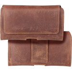 Royal Crazy Horse Universal Horizontal Leather Belt Holster Size M For Iphone 12 Mini / 13 Mini / Samsung A40 / S8 / Xiaomi 12 / Redmi 5A Brown OEM
