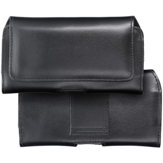 Royal Universal Horizontal Leather Belt Holster Size L For Iphone 12 / 12 Pro / 13 / 13 Pro / 14 / 14 Pro / Samsung S10 / S20 / S21 / A40 / Huawei P8 Lite / P30 / P40 / P9 Lite Black OEM