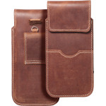 Royal Crazy Horse - Leather Universal Flap Pocket / Brown - Size Xl - Iphone 11 / 12 / 13 / Samsung S7 Edge OEM
