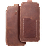 Royal Crazy Horse - Leather Universal pull-Up Pocket / Brown - Size 2XL+Tall - Samsung S21 Ultra / Huawei P Smart 2021 / Xiaomi Redmi 12 / Oppo A98 5G OEM