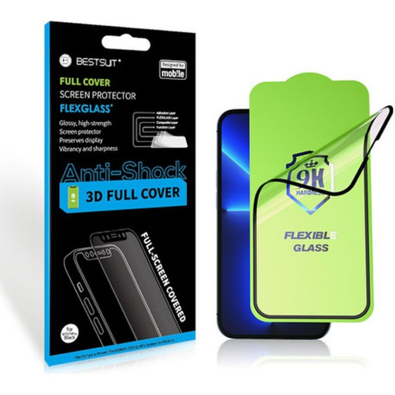 Bestsuit Flexible Hybrid Glass 5D for Apple iPhone 15 Pro Max black