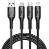 WiWU - Starlink Series Data Cable Wi-045E 3w1 USB A to USB C, Micro USB, Lightning 3,1A 1m - black