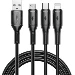WiWU - Starlink Series Data Cable Wi-045E 3w1 USB A to USB C, Micro USB, Lightning 3,1A 1m - black