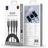 WiWU - Starlink Series Data Cable Wi-045E 3w1 USB A to USB C, Micro USB, Lightning 3,1A 1m - black
