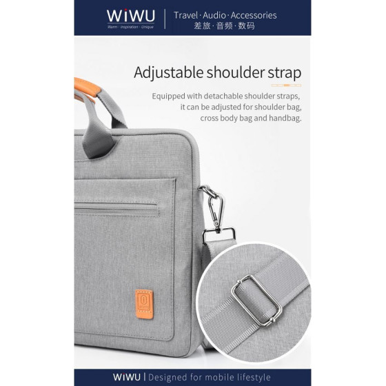 WiWU - Waterproof Laptop Bag 14'' Pioneer Pro - gray