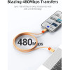 Cabletime ������� USB-C CT-CM60-PBW, 60W PD, 480Mbps, 0.25m, ���� - (CT-CM60-PBL0.25)