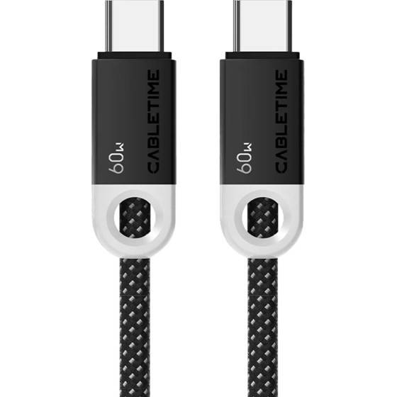 Cabletime ������� USB-C CT-CM60-PBW, 60W PD, 480Mbps, 1m, ����� - (CT-CM60-PBW1)