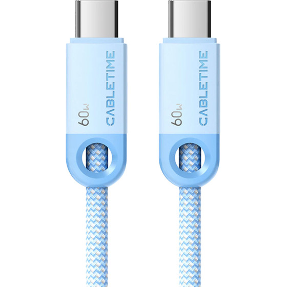Cabletime ������� USB-C CT-CM60-PBW, 60W PD, 480Mbps, 1m, ���� - (CT-CM60-PBL1)
