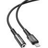 Acefast Audio Cable Mfi Lightning - 3.5mm Mini Jack (female) 18cm, Aux Black (C1-05 black) - (C1-05-L-3,5mm black)