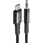 Acefast Audio Cable Usb Type C - 3.5mm Mini Jack (male) 1.2m, Aux Black (C1-08 black) - (C1-08-C-3,5mm black)
